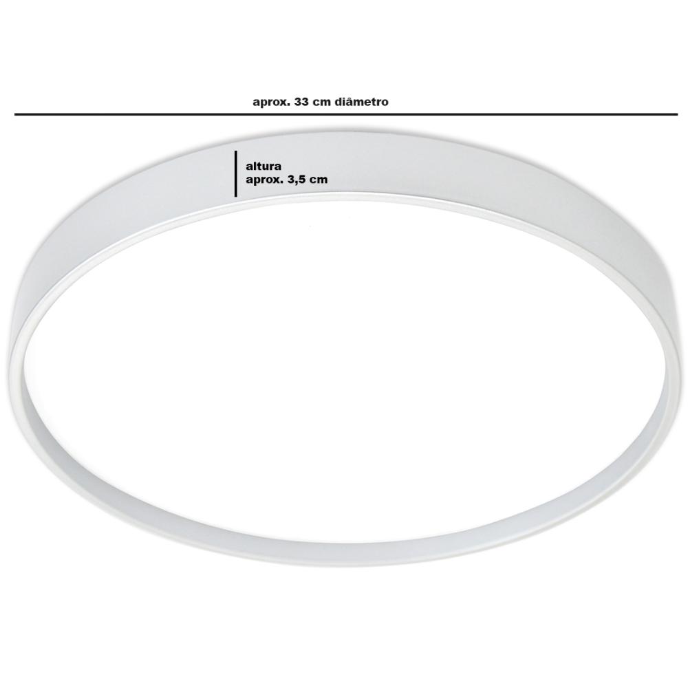 Lustre Plafon Space Redondo Branco 38x3.8 cm 4000K
