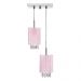 Lustre Sala Cganza Duplo Quadrado Cristal Acrílico Rosa
