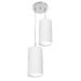 Pendente Cilindrica Duplo Cupula 14x25cm Branco Texturizado