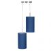 Pendente Cilindrica Duplo De Cupula 14x25cm Azul