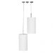 Pendente Cilindrica Duplo De Cupula 14x25cm Branco
