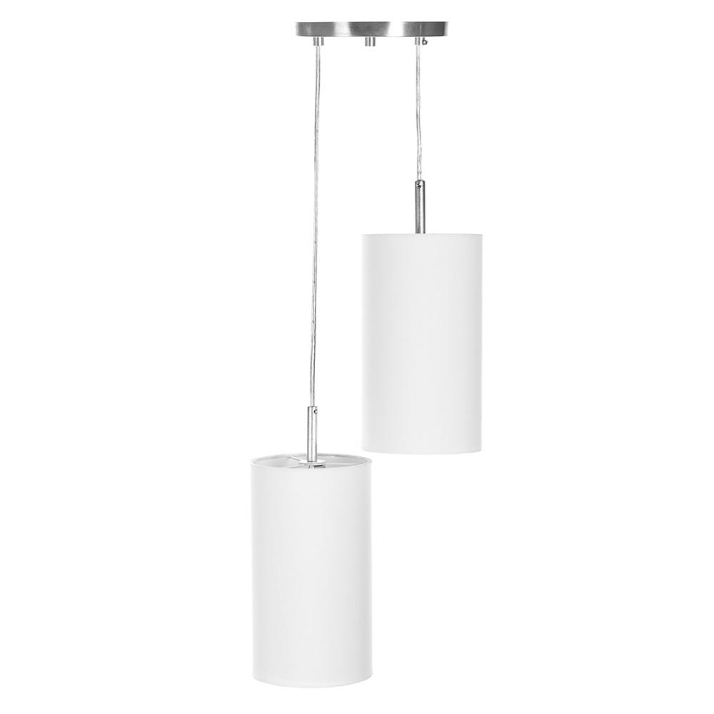 Pendente Cilindrica Duplo De Cupula 14x25cm Branco