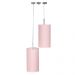 Pendente Cilindrica Duplo De Cupula 14x25cm Rosa