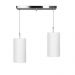Pendente Cilindrico Duplo Base Retangular Branco Texturizado