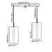 Pendente Cilindrico Duplo Base Retangular Branco Texturizado