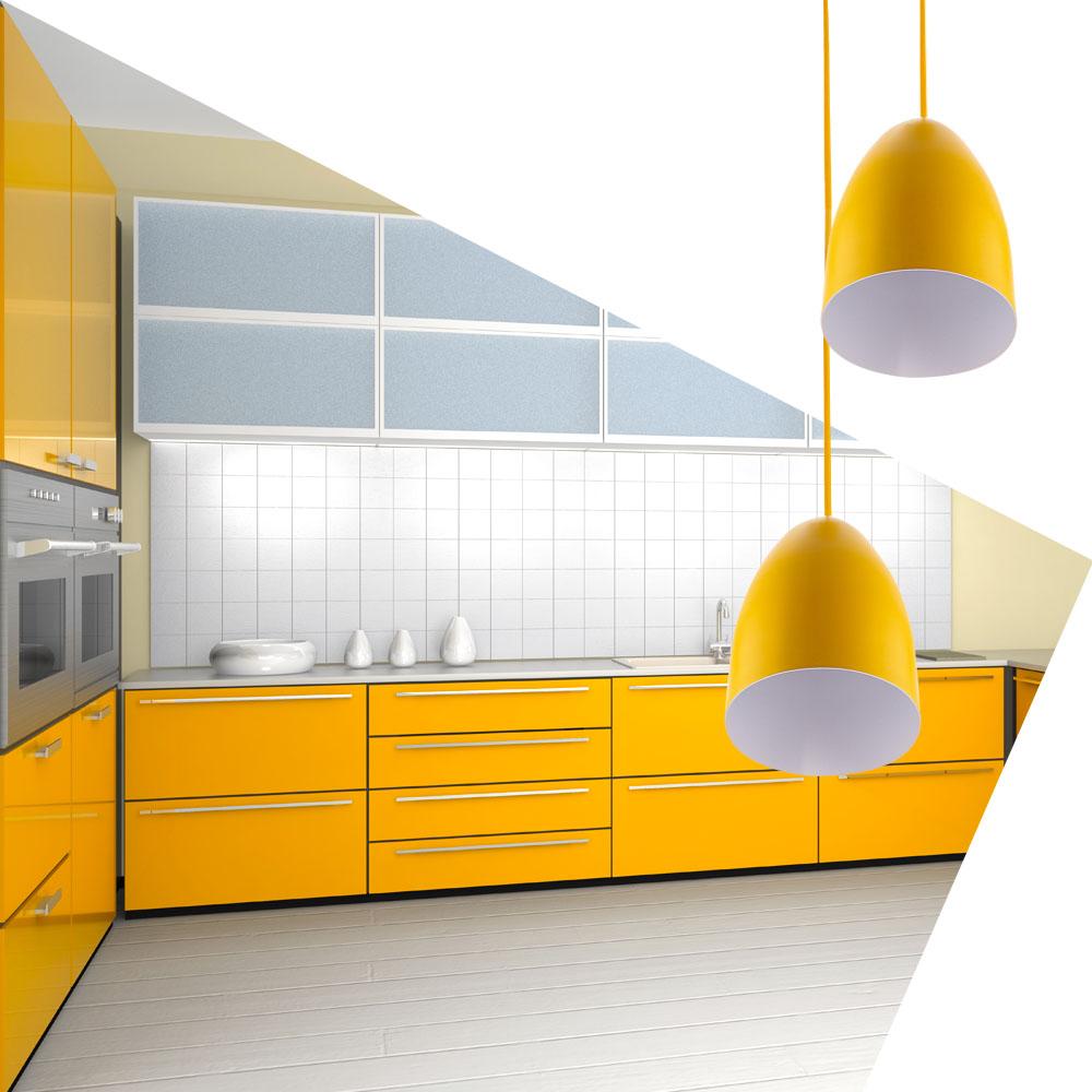 Pendente Cone Bala Sadan Aluminio Duplo Amarelo