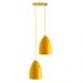 Pendente Cone Bala Sadan Aluminio Duplo Amarelo