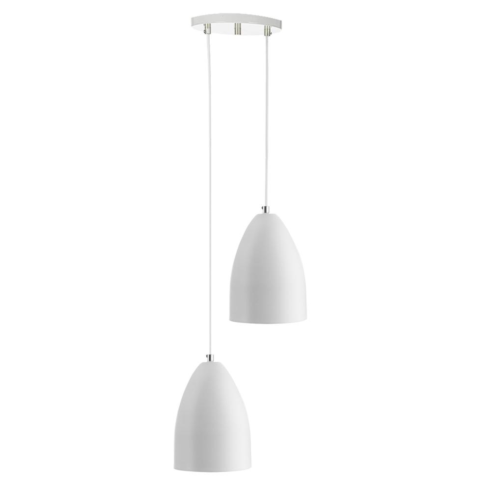 Pendente Cone Bala Sadan Aluminio Duplo Branco