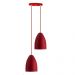 Pendente Cone Bala Sadan Aluminio Duplo Vermelho