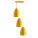 Pendente Cone Bala Sadan Aluminio Triplo Amarelo