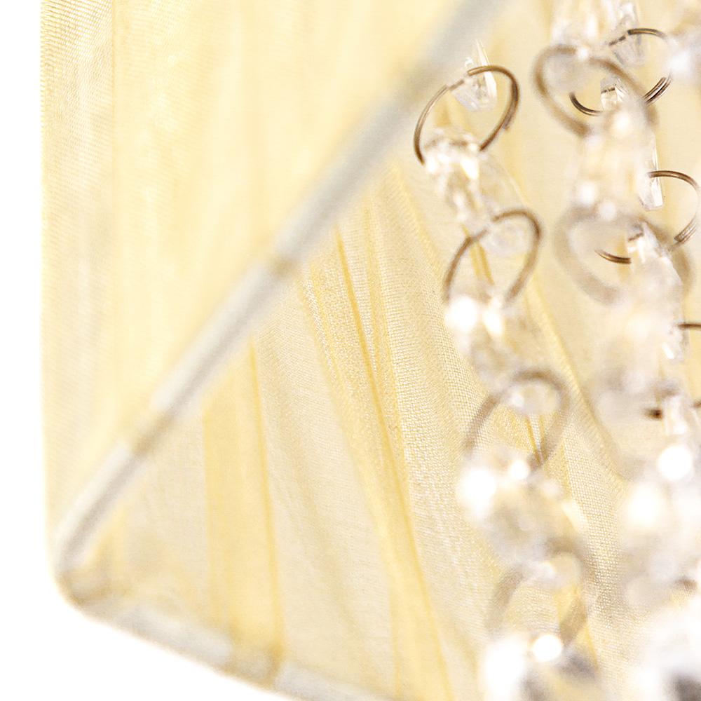 Pendente Cupula Cristal Acr Marrycrilic Bege Com Deslocador