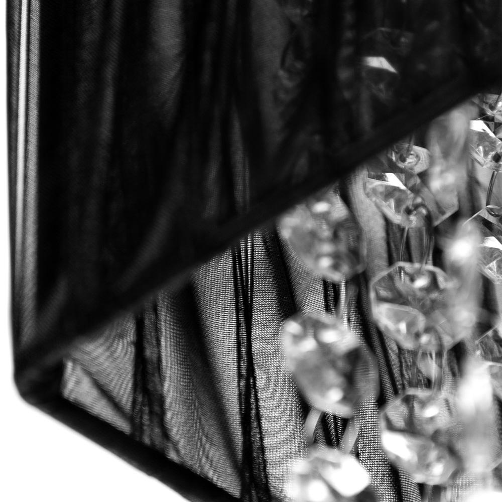 Pendente Cupula Cristal Acr Marrycrilic Preto Com Deslocador