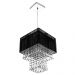 Pendente Cupula Cristal Acr Marrycrilic Preto Com Deslocador