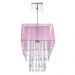 Pendente Cupula Cristal Acr Marrycrilic Rosa com Deslocador