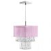 Pendente Cupula Cristal Acr Marrycrilic Rosa com Deslocador