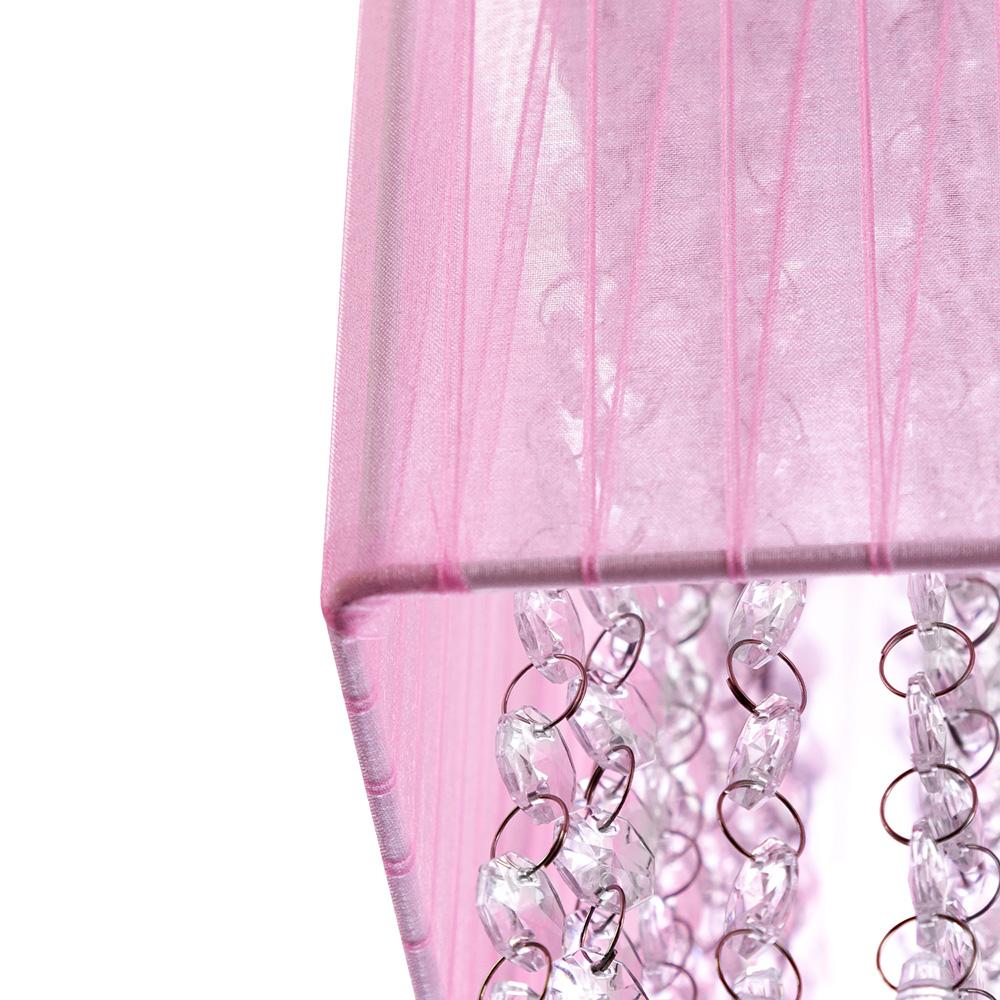 Pendente Cupula Cristal Acr Marrycrilic Rosa com Deslocador