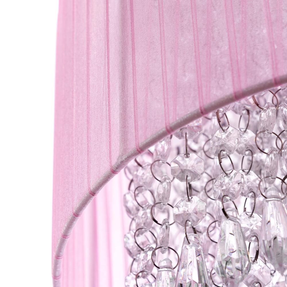 Pendente Cupula Cristal Acr. Manucrilic + Deslocador Rosa