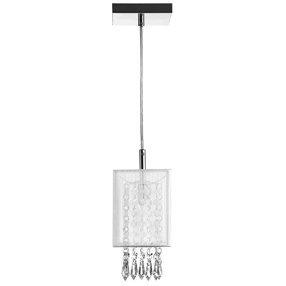 Pendente De Cupula Quadrado Clearfio Cristal Acrílico Branco