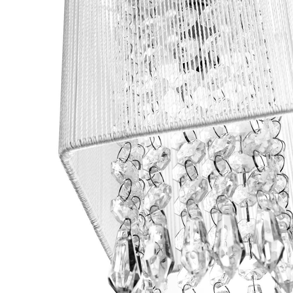 Pendente De Cupula Quadrado Clearfio Cristal Acrílico Branco