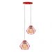 Pendente Diamante Aramado Duplo Vermelho com Prata Fabuloso
