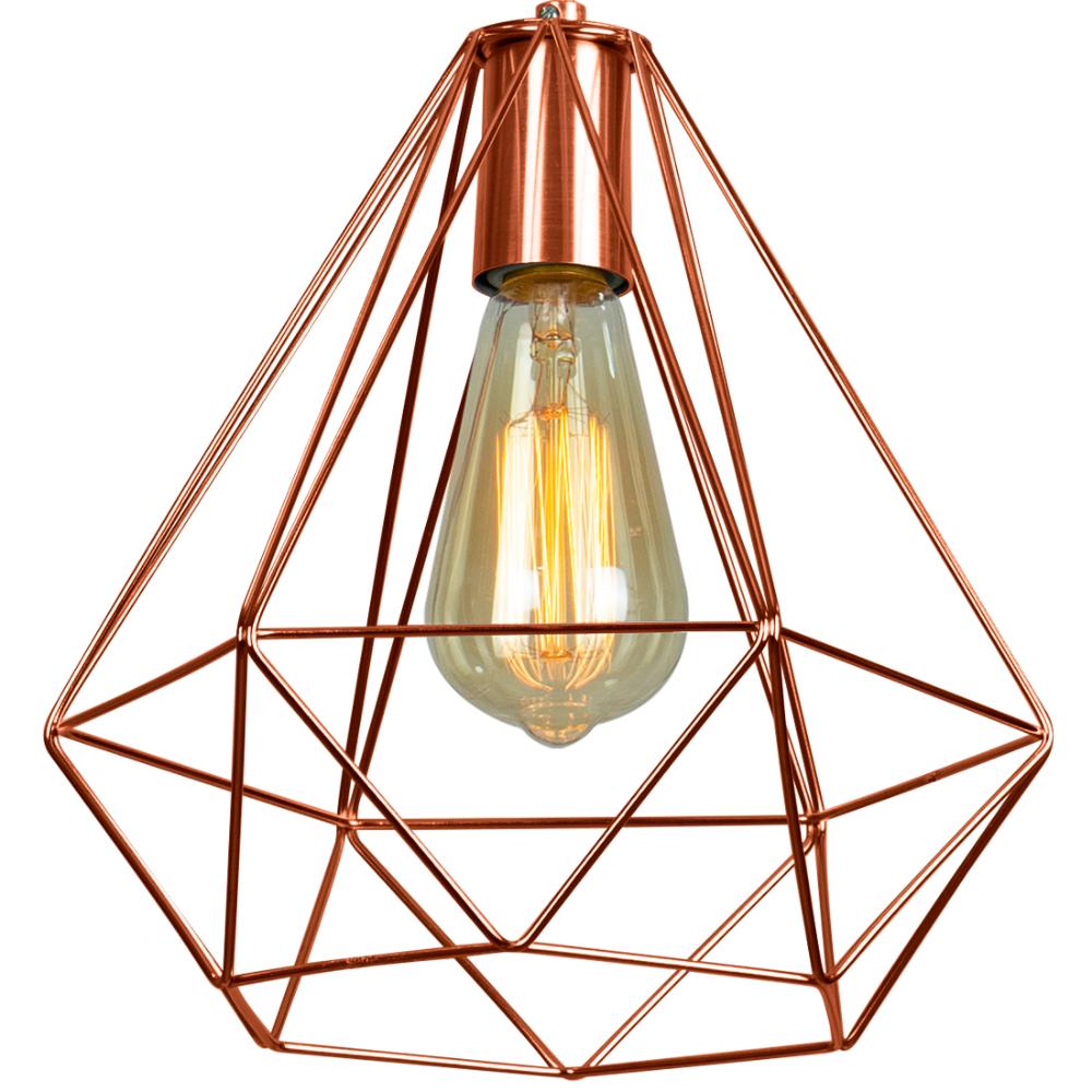Pendente Diamante Aramado Grande Cobre