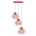 Pendente Diamante Aramado Triplo Vermelho com Prata Fabuloso