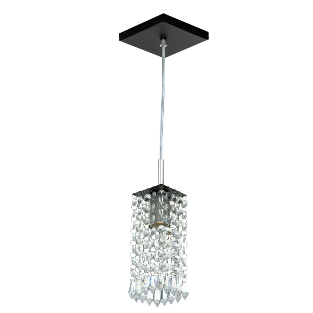 Pendente Quadrado Clearcrillic Cristal Acrílico Preto