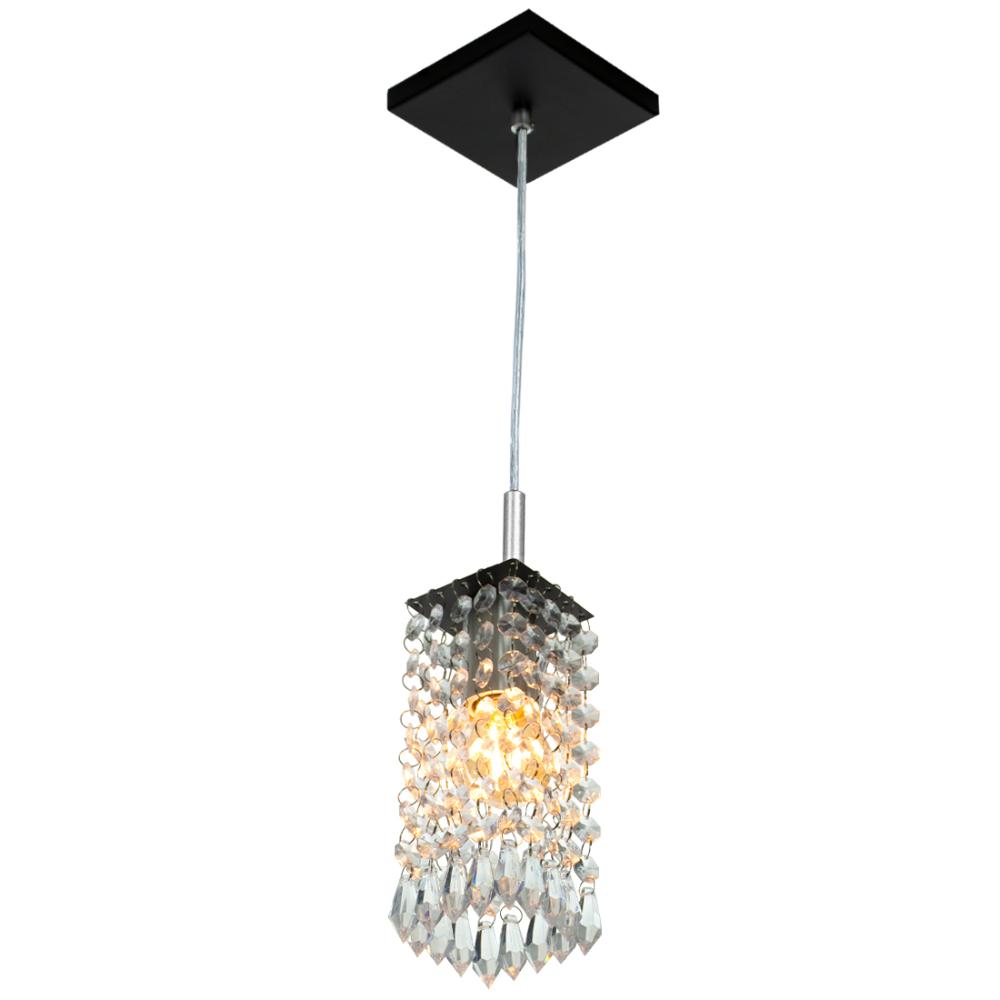 Pendente Quadrado Clearcrillic Cristal Acrílico Preto
