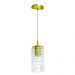 Pendente Redondo Clearcrillic Cristal Acrílico Dourado