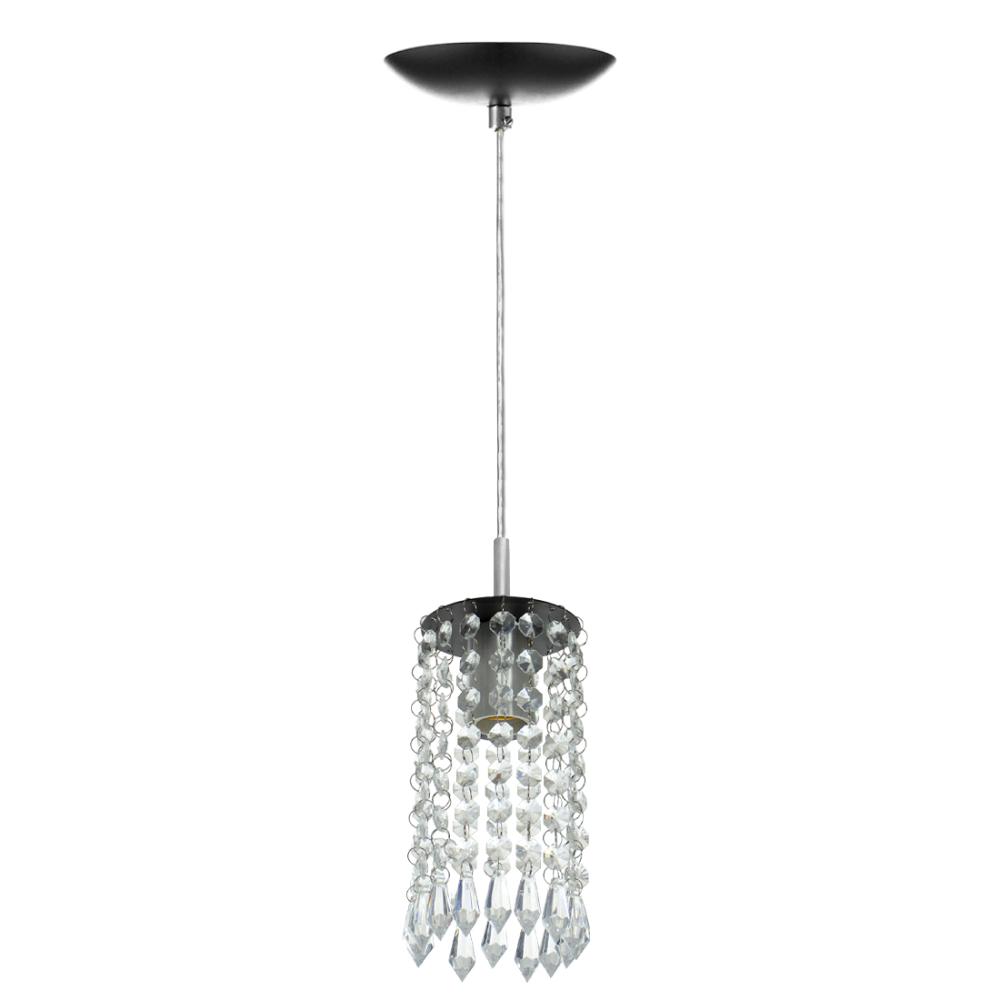 Pendente Redondo Clearcrillic Cristal Acrílico Preto