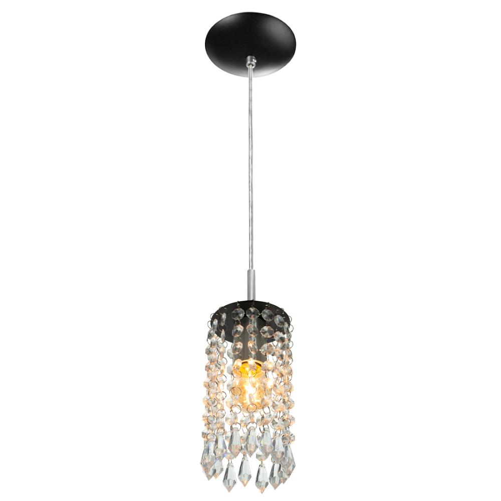 Pendente Redondo Clearcrillic Cristal Acrílico Preto