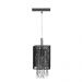 Pendente de Cupula Quadrado ClearFio Cristal Acrílico Preto