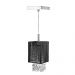 Pendente de Cupula Quadrado ClearFio Cristal Acrílico Preto