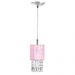 Pendente de Cupula Redondo ClearFio Cristal Acrílico Rosa