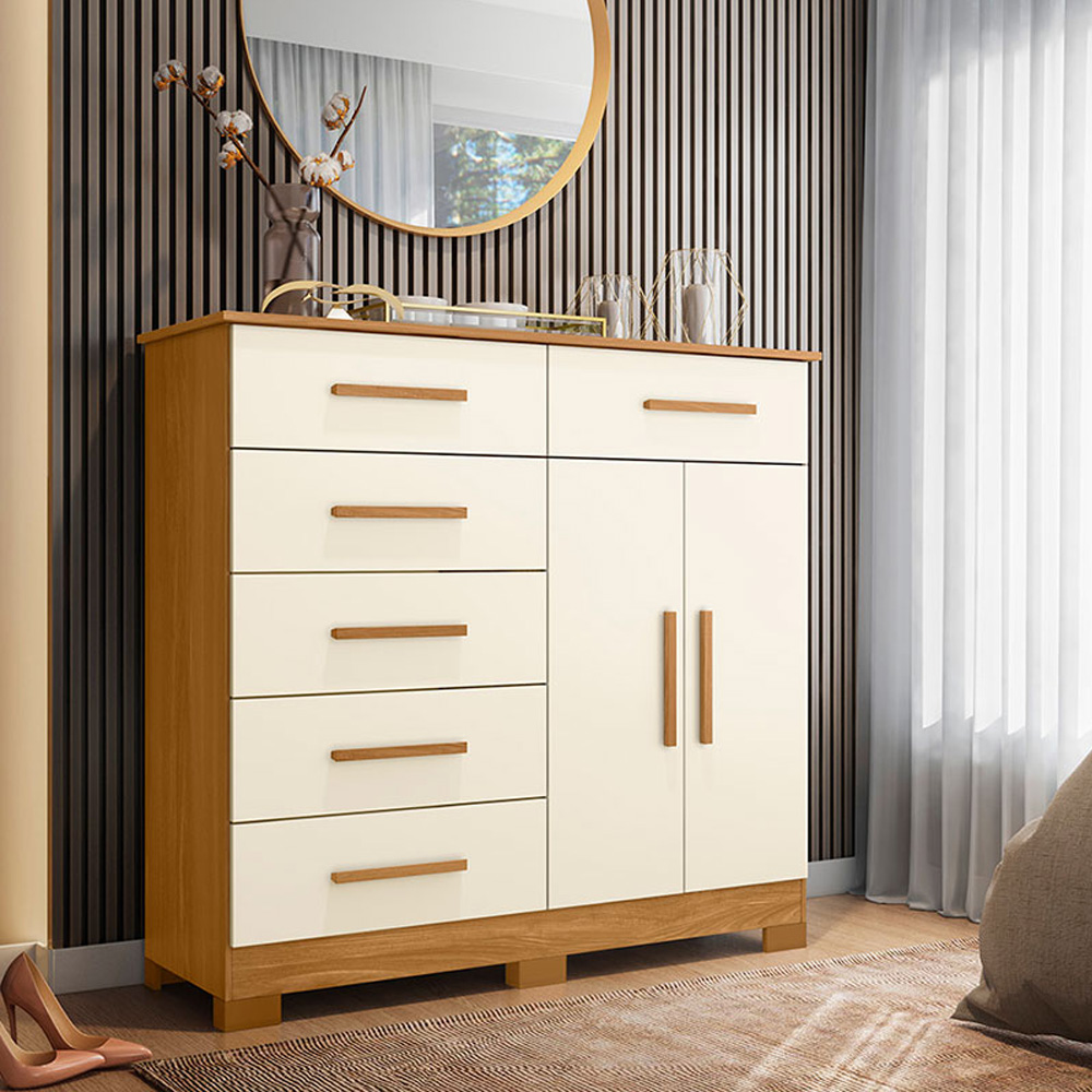 Cômoda 2 Portas 6 Gavetas New Xangai - Albatroz Móveis