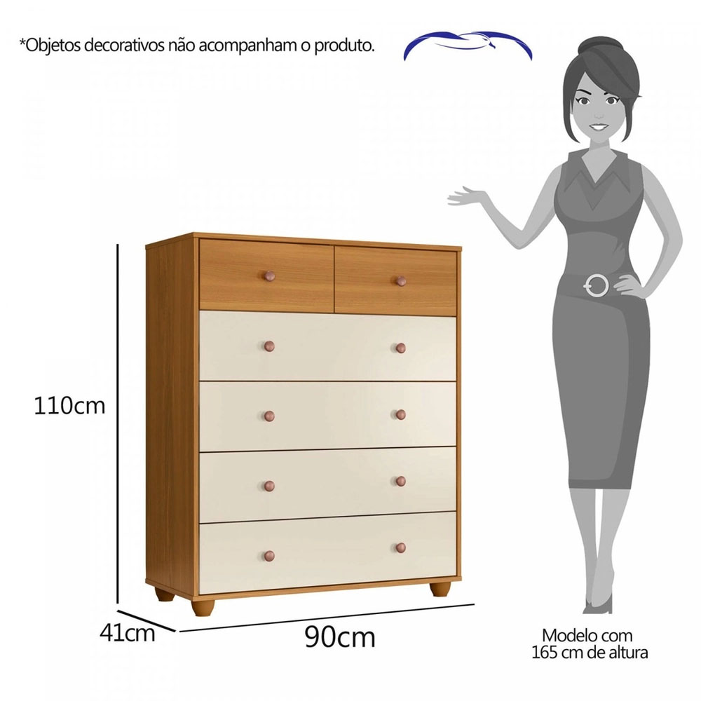 Cômoda 6 Gavetas Vittoria -  Albatroz Móveis