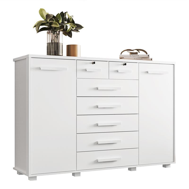 Cômoda Fontana 2 Portas e 7 Gavetas Branco Fosco - Móveis Albatroz
