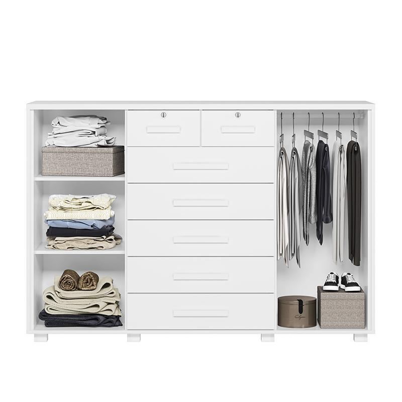 Cômoda Fontana 2 Portas e 7 Gavetas Branco Fosco - Móveis Albatroz