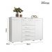 Cômoda Fontana 2 Portas e 7 Gavetas Branco Fosco - Móveis Albatroz