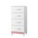Cômoda Mobi 4 Gavetas Flex Branco/Rosa - Móveis Albatroz