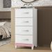 Cômoda Mobi 4 Gavetas Flex Branco/Rosa - Móveis Albatroz