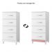 Cômoda Mobi 4 Gavetas Flex Branco/Rosa - Móveis Albatroz