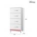 Cômoda Mobi 4 Gavetas Flex Branco/Rosa - Móveis Albatroz