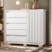 Cômoda Sapateira Duetto 1 Porta Ripada e 5 Gavetas Branco - Móveis Albatroz