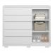 Cômoda Sapateira Duetto 1 Porta Ripada e 5 Gavetas Branco - Móveis Albatroz