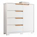 Cômoda Sole 1 Porta e 4 Gavetas Flex Branco/Nature - Móveis Albatroz