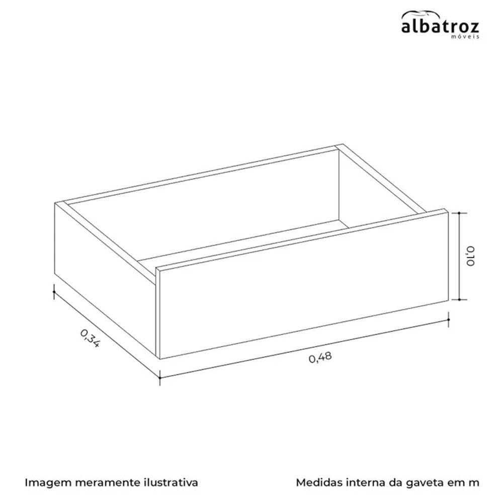Cômoda Turquesa 1 Porta e 4 Gavetas Freijó/Titanium - Móveis Albatroz