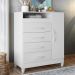 Cômoda Turquesa 1 Porta e 4 Gavetas Quadriflex Branco - Móveis Albatroz