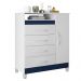 Cômoda Turquesa 1 Porta e 4 Gavetas Quadriflex Branco/Azul Matte - Móveis Albatroz