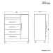 Cômoda Turquesa 1 Porta e 4 Gavetas Quadriflex Branco/Azul Matte - Móveis Albatroz